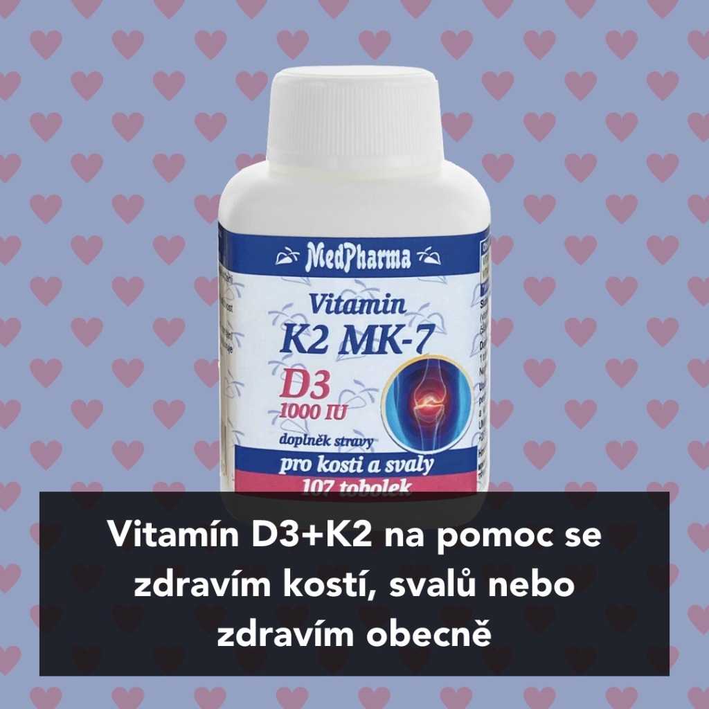 Dobrá kombinace vitamínu D3+K2 od MedPharma